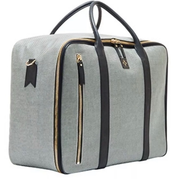 India Hicks Duke Weekender Travel Bag Grey NWT - Picture 3 of 3